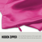 Suatien Mulberry Silk Pillow Cases 2 Pack Queen Size, Hot Pink - Image 4