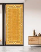 Window Privacy Film Frosted, Ginger Yellow Botanical Non-Adhesive Static Cling Window Tint, Vintage Florals Geometric Minimalist Insulated Windows Frosted Films for Living Room, 35.4 x 78.7 Inches - Image 5