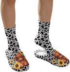 Jeiento Womens Fuzzy Slipper and Socks Winter Warm Gifts for Mom,Wam Cozy Indoor Socks Comfort Home Shoes - Image 4