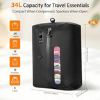 KXB Travel Vacuum Seal Bags with One-Button Suction, 34L Compression Packing Cubes for Carry-On Suitcase & Travel Backpack, Reusable IP67 Waterproof Vacuum Storage Kit for Luggage - Image 6