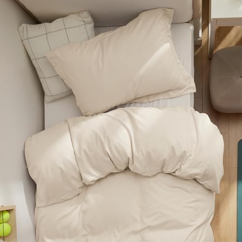 Bedsure Twin/Twin XL Duvet Cover, Double Brushed Bedding Set, Light Beige - Image 3