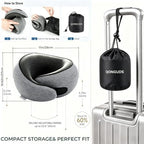 Memory Foam Travel Pillow for Airplanes, 360° Ergonomic Neck Support Pillow - Image 5