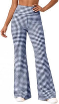 Aoysky Womens Wide Leg Gingham Yoga Pants High Waist Casual Lounge Pants by Aoysky