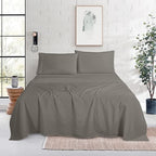 Mocassi Twin XL Size 4-Piece Bed Sheet Set - 1800 Premium Hotel Quality Microfiber 18-24 Inches Extra Deep Pocket Fitted Sheet- Luxury Soft, Breathable, Wrinkle, and Fade Resistant, Gray - Image 2