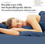 Luxury Bamboo Market | Queen Envelope Pillowcase Set | 100% Viscose Made from Bamboo | Organically Grown | Ultra Soft | Cooling | 2pcs [Midnight Blue] - Image 4