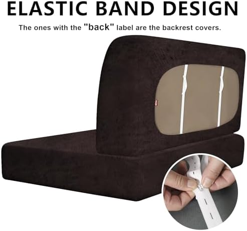ANARACHON Leather Look RV Dinette Cushion Covers, Stretch Camper Cushion Slipcovers for Travel Trailer Couch RV Booth Seat(2 Backrest Cover & 2 Bench Cover,07 Chocolate) - Image 7