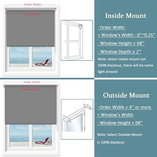 NUTRO CHILL Blackout Roller Shades Blinds for Window 32" W x 68" L Silver - Image 4