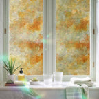 Orange Fall Ombre Window Privacy Film Rainbow Static Cling Stain Glass Window Film for Glass Door, Decorative Heat Blocking Sunroof Decal Sticker for Car 23.6"x78.7" Watercolor Abstract Oil Painting - Image 6