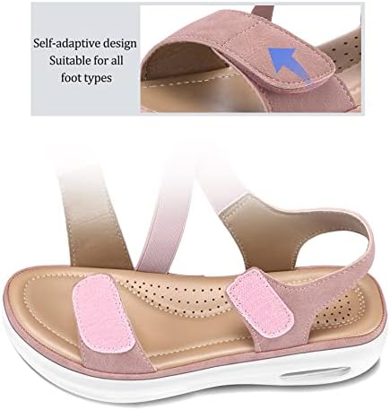 mysoft Women's Comfortable Walking Sandals Platform Wedge Ankle Strap - Image 6