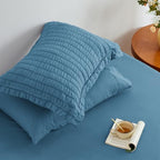 Seersucker Misty Blue Queen Comforter Set, 7-Piece Bed in a Bag - Image 6