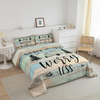 Erosebridal Camper Comforter Set - Twin Size Camping Themed Bedding Set for RV, Colorful Rustic Cabin Style Quilt Bed Set - 2Pcs - Image 2