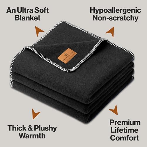 Whispering Winds 100% Wool Blanket, Premium Queen Size (90"x90") - Image 5