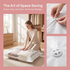 2026 Life Space Creator 80% Compression Vacuum S, Extra Large 3D Roll Up Pump Needed Seal Bags for Comforters, Blankets, Clothes, Bedding, Jumbo Packing Cubes for Travel (5 XLarge - Image 2