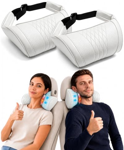 Universal Memory Foam Car Headrest Neck Pillow, Car Neck Pillow (White*2) by Unknown
