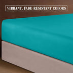 Elegant Comfort Luxurious Soft 1500 Thread Count Egyptian 6-Piece Premium Hotel Quality Wrinkle Resistant Coziest Bedding Set, Easy All Around Elastic Fitted Sheet, Deep Pocket, Full, Turquoise - Image 6