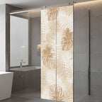 Window Privacy Film Frosted, Beige Palm Trees Tropical Static Cling Door Window Covering, Summer Beach Botanical UV Blocking Windows Film for Office, Hotel, Bedroom, 29.5 x 78.7 Inches - Image 5