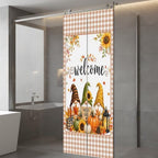 Window Privacy Film Frosted, Thanksgiving Static Cling Door Window Covering, Fall Gnomes Pumpkin Maple Flowers Plaid UV Blocking Windows Film for Office, Hotel, Bedroom, 29.5 x 78.7 Inches - Image 5