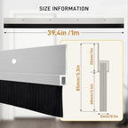 2 Pcs Door Sweep Door Brush Bottom Sweep with H-Shape Aluminum Alloy Base for Home、Industrial，2.4-Inch Door Brush (3.4 Inch Wx39.4Inch L),Silver - Image 2