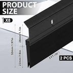 Hushee 2 Pack 36 Inches Metal Door Sweep Double Rubber Aluminum,Black - Image 2
