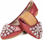 Flats Shoes for Women Rhinestone Wedding Ballerina Shoes Foldable Sparkly Comfort Slip on Flat Dressy Flats by ZQKSEOHS