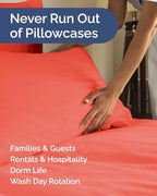 King Pillow Cases - 8 Pack Super Soft Pillowcase Covers - 20" x 40" (Coral) - Image 5