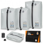 3PCS Vacuum Bags for Travel with Pump, Reusable, Waterproof, Grey by ESCRODOI-Fromcourttotrailpackinperformance