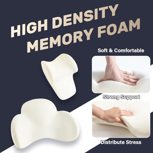 Coverado Lumbar Support and Car Neck Pillow, Ergonomic Memory Foam Desk Chair Cushion and Headrest Pillow for Car Office Chair, Sciatica & Neck & Tailbone Cushion - Image 2