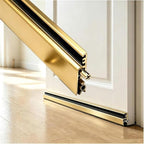 Automatic Door Sweeping Bottom Aluminum Alloy, 23in - 40in Surface Mount Type - Suitable for Door Bottom Sealing Sound Insulation Windproof Dustproof Light Blocking(Gold,78cm/30.7in) by Unknown