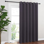NICETOWN Blackout Sliding Door Curtains 84 Inch Length, Extra Wide Room Divider Grommet Energy Saving Thermal Insulated Curtain for Patio Door Window(W80 x L84, 1 Panel, Greyish Purple) by NICETOWN