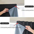 AJAZZ 100% Blackout Shades Window Cover Self Adhesive Curtains Sticky Curtain Portable Easy Open Black Out Curtains for Bedroom Living Room No Drilling (Black, 59" W x 72" L 1 Panel) - Image 4