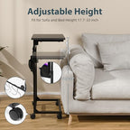 Adjustable Height Couch Table with USB-C Charging Station (Black) - Image 3