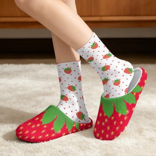 Fuzzy Slipper with Socks for Women Slip On House Slipper and Socks Set Cozy Fuzzy Slippers for Indoor - Image 2