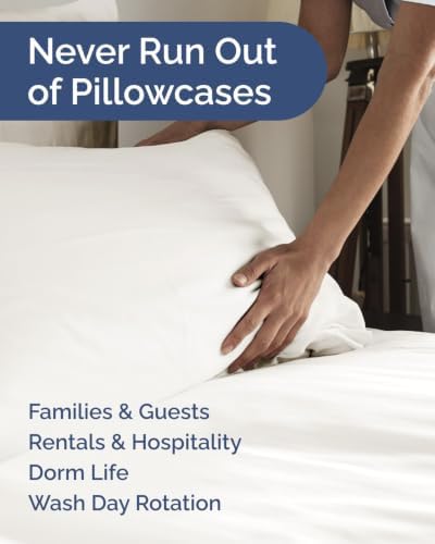 King Standard Pillow Cases - 6 Pack Pillowcases, 20" x 36" - Antique White - Image 5