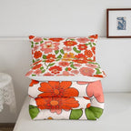Feelyou Vintage Boho Plant Floral Comforter Set Kids 60S 70S Groovy Comforter for Boys Teens Retro Hippie Floral Bedding Set Botanical Colorful Duvet Set Room Decor Quilt Set King Size - Image 6