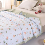 Coverless Duvet Single Double King Size, Reversible Summer Quilted Duvet Cosy and Lightweight Quilt Breathable Bedspreads Quilted Throw for Beds,Green 2,150 * 200cm - Image 3