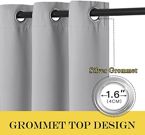 NICETOWN Sliding Glass Door Curtain - Blackout Room Darkening Door Vertical Blind for Dining Room/Bedroom with Grommet Top (Silver Grey, W100 x L95, 1 Panel) - Image 2