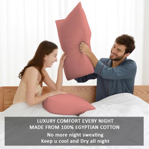 Kamas Egyptian Cotton Sateen Weave Pack of 2 Extra Large Pillowcase to Fit Your Oversized Pancake Large Huge & Gusseted Pillows (Rose Gold, Standard Oversize- 21x32) - Image 4