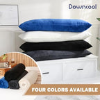 DOWNCOOL Large Body Pillow Insert with Faux Fur Cover - Fluffy Long Bed Pillow for Sleeping - Breathable Full Body Pillow for Adults - 20x54 inch (Blue, with Cover) - Image 7