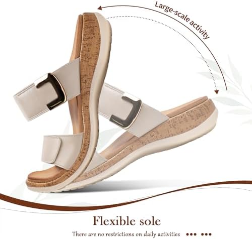 Littleplum Women Slides Sandals Arch Support Open Toe Slip on Sandals Soft Cushion Slippers Comfy Casual Summer Shoes for Walking Beach Travel - Image 6