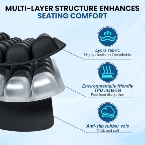 Inflatable Seat Cushion Press-to-Inflate Travel Airplane Car Office - Image 5
