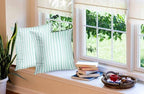 EMMTEEY Green White Vertical Pastel Stripes Pillow Covers 24x24 Set of 2 - Image 4