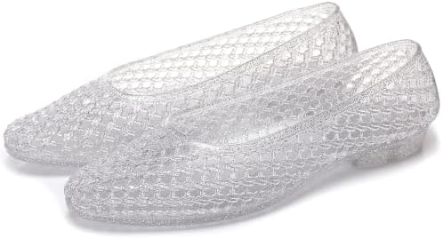 Jelly Flats for Women Jelly Sandals Low Heel Jellies Shoes Clear Pumps by KysBloes