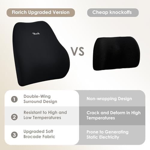 Upgrade Large Car Seat Cushion and Lumbar Support Pillow, Ergonomic Memory Foam Driving Seat Cushion for Back & Sciatica Pain Relief, Non-Slip Washable Seat Cushion for Car, Driver, Office-Black - Image 3