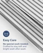 Queen Pillow Cases - 8 Pack Pillowcase Covers - 20" x 30" (Grey Stripes) - Image 6