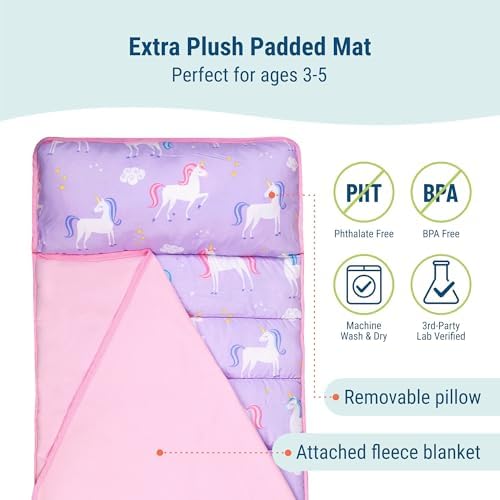 Wildkin Microfiber Toddler Nap Mat with Pillow for Boys & Girls - Image 3