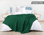 Utopia Bedding 100% Cotton Waffle Blanket Queen Forest Green, 90x90 Inch - Image 2