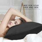 100% Mulberry Silk Pillowcase with Hidden Zipper,Both Sides Pure Silk Breathable Pillow Case for Hair and Skin,19 Momme Grade 6A,1pc,Black,Queen Size 20x30 Inches - Image 3