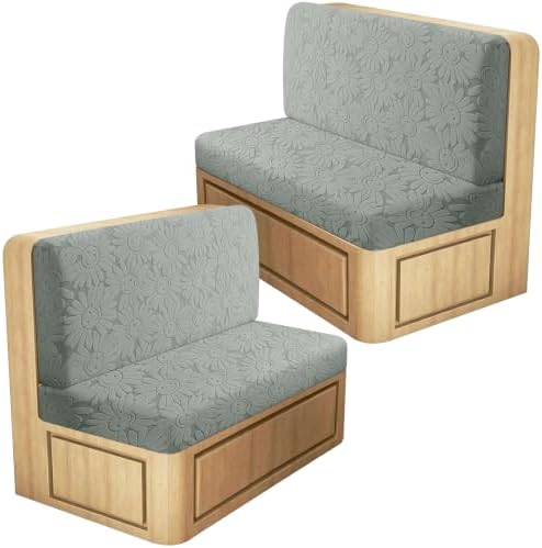 ANARACHON RV Dinette Cushion Covers, Stretch Camper Cushion Slipcovers for Travel Trailer Couch RV Booth Seat(2 Backrest Cover & 2 Bench Cover,Sun, Medium Gray) by ANARACHON