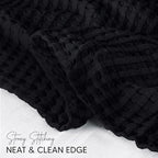 Utopia Bedding 100% Cotton Waffle Blanket Twin Size Black, 90x72 Inch - Image 5