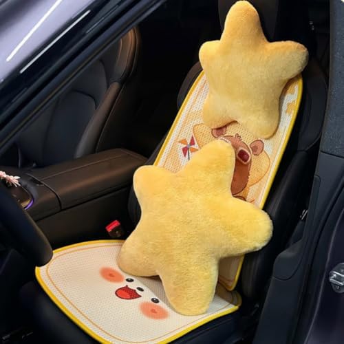 4 Pack Star Car Headrest Pillow and Lumbar Support Pillow Soft Yellow Star Decorative Pillows for Driving Cars Decor - Image 6